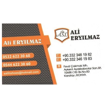 Ali Eryılmaz Ayakkabı Deri Ürün. Gıda İnş. ve Tic. Ltd Şti
