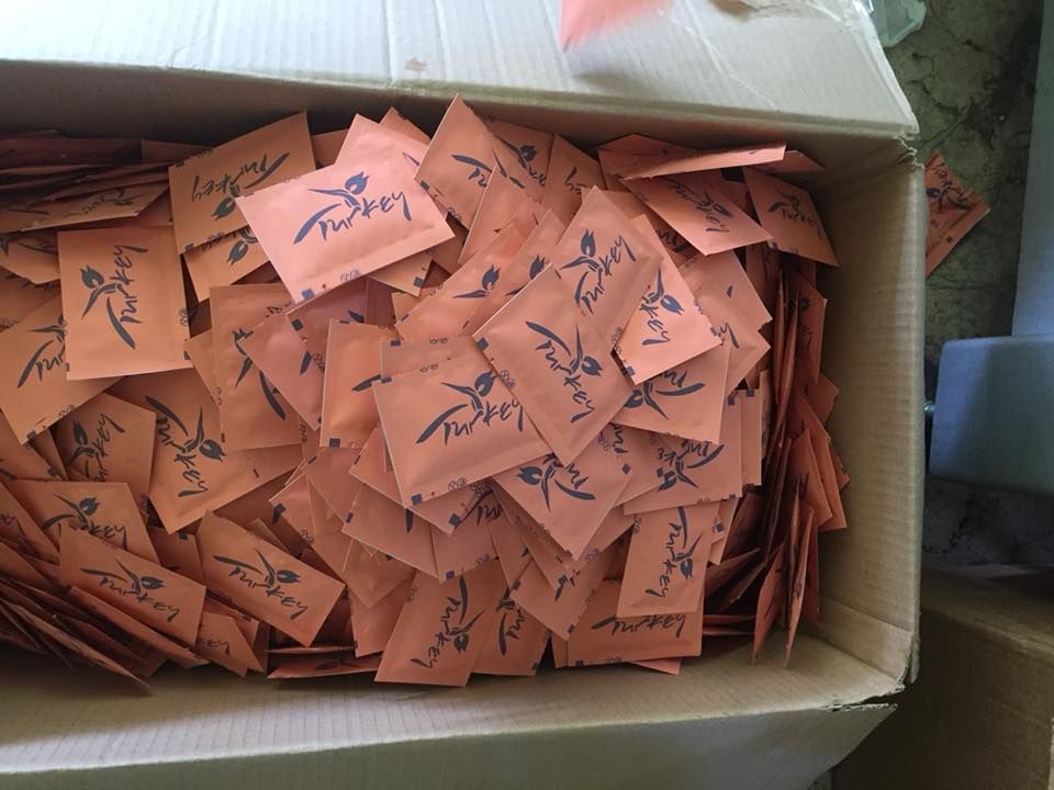 젖은 물티슈 포장