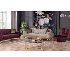 Rana Gold Sofas 510