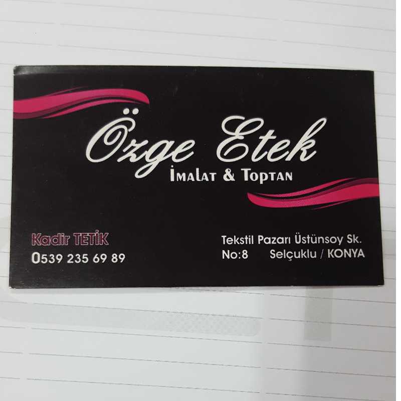 Özge Etek İmalat Toptan